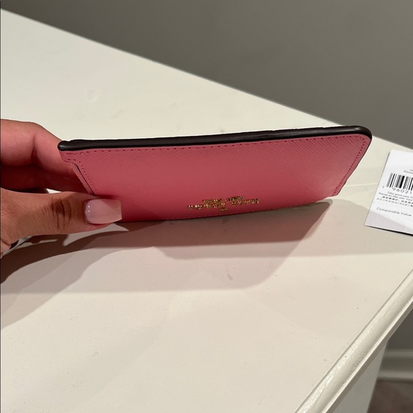 Kate Spade Medium L Zip Chain Wallet Blossom Pink - Picture 6 of 9